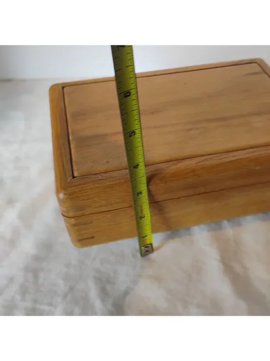 Small Handmade Wooden Dresser Storage Box w/Removable Inserts & Sectioned Trays - Picture 8 of 9